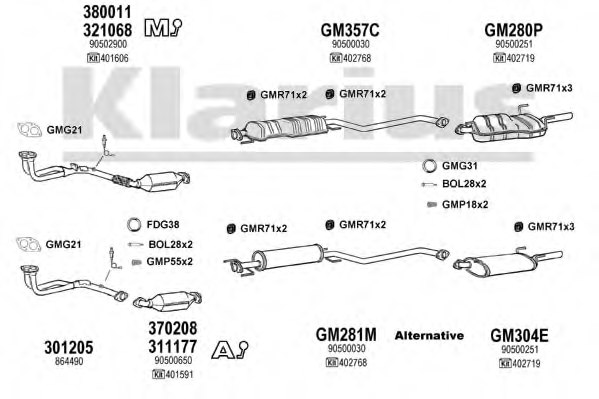 KLARIUS 391100U Exhaust System